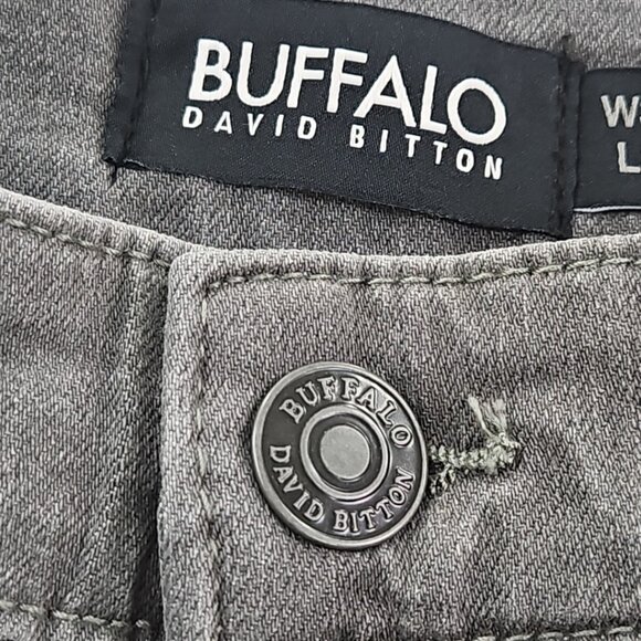 Buffalo David Bitton Straight Six Jeans Men's 34x30 Washed Gray NWT Stretch NEW - Picture 3 of 16
